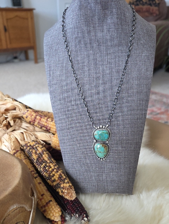 Native America Navajo Jewelry - Beautiful NWOT Native American Navajo Scott Skeets Turquoise Necklace 🩵🤎💚🎁